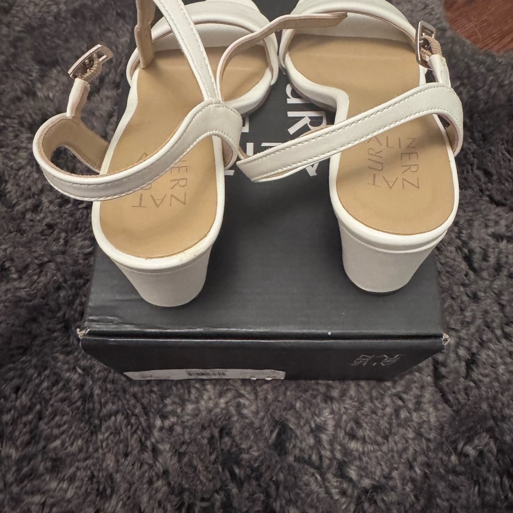Size 6 WHITE Platform Block Heel Sandals - Women